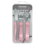 Twistshake Stainless Steel Learn Cutlery - Pastel Pink
