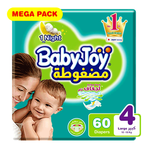 BabyJoy Compressed Diamond Size 4 Large Diapers - (10-18 kg)