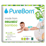 PureBorn Size 3 Organic Bamboo Diapers - (5.5-8 kg)
