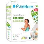 PureBorn Size 4 Organic Bamboo Diapers - (7-12 kg)
