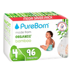PureBorn Organic Bamboo Size 4 Diapers - (7-12 kg)