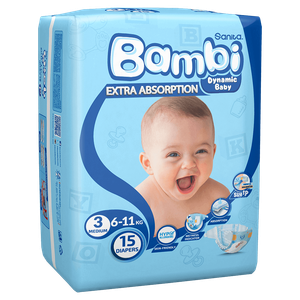 Sanita Bambi Size 3 Medium Diapers - (6-11 kg)