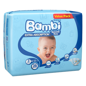 Sanita Bambi Size 3 Medium Diapers - (6-11 kg)