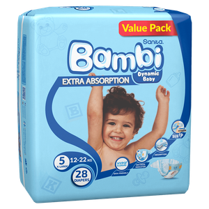 Sanita Bambi Size 5 X-Large Diapers - (12-22 kg)