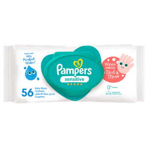 مناديل مبللة للأطفال ذوي البشرة الحساسة بمياه نقية اليدين والوجه من بامبرز