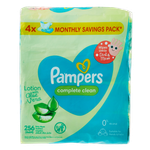 مناديل مبللة للأطفال كومبليت كلين الغنية بلوشن الألوفيرا لليدين والوجه من بامبرز