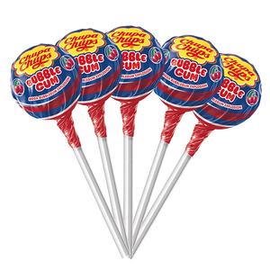 Chupa Chups Cherry Bubble Gum Lollipops