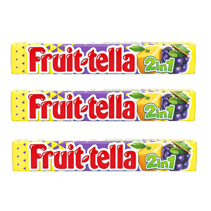 Fruit-tella 2 in 1 Lemon & Grape Candy