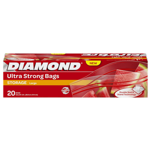 Diamond Large Biodegradable Zipper Storage Bag