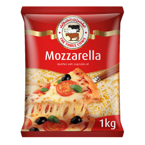 جبنة موزاريلا مبشورة من البقرات الثلاث