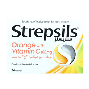 Strepsils Orange With Vitamin C 100 mg Lozenge