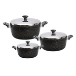 Saflon Granite Pot With Stainless Steel Lid Set