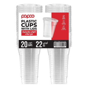 Papco Clear Plastic Cups With Lids