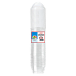 أكواب بلاستيكية شفافة دائرية مع غطاء من بابكو