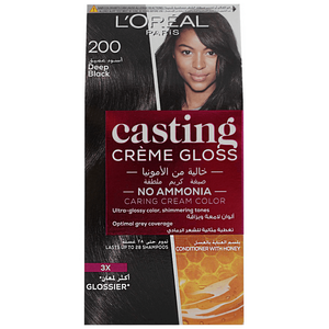 L'Oreal Casting Creme Gloss Ebony Black Hair Dye - No. 200