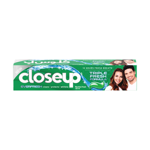 Closeup Triple Fresh Formula Gel Toothpaste, Menthol Fresh