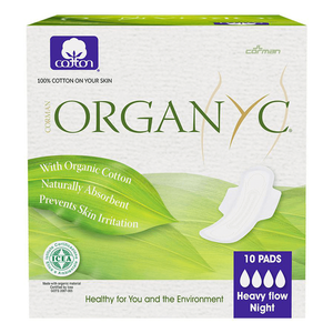 Organyc 100% Organic Cotton Heavy Flow Night Sanitary Pads