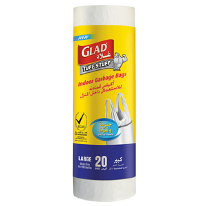 Glad Tuff Stuff Large White Garbage Bag With Handle Bags