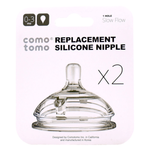 Comotomo Natural Teat Silicone Nipples - (Slow Flow) - 1 Hole - (0-3 mo) - Clear