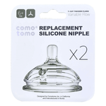 Comotomo Natural Teat Silicone Nipples - (Variable Flow) - Y-Cut - (6+ mo) - Clear