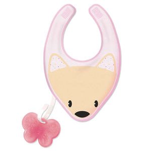 Chicco Fresh Pink Bib With Detachable Teether