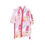 Cannon Reactive Printing Velour Hooded Children Large Bathrobe - Pink