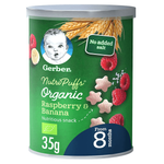 Gerber Nutripuffs Organic Raspberry & Banana Puffs - (From 8 Months)