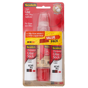 3M Scotch Glue Stick & Clear Glue In 2 Way Applicator