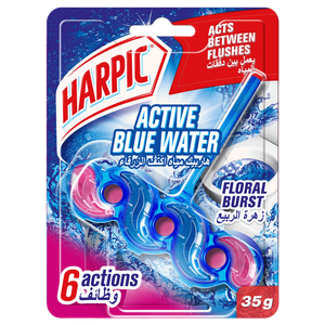 Harpic Active Blue Water Floral Burst Toilet Block