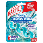 Harpic Active Turquoise Water Tropical Lagoon Toilet Block