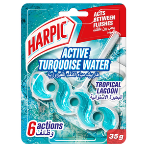 Harpic Active Turquoise Water Tropical Lagoon Toilet Block