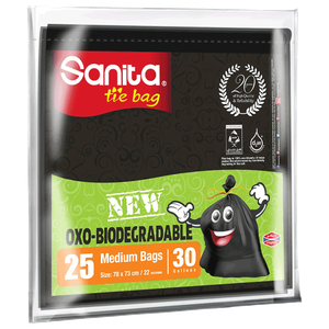 أكياس قمامة برباط قابلة للتحلل من سانيتا - 30 جالون