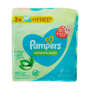 Pampers Complete Clean Baby Wipes with Aloe Vera Lotion for Hands & Face
