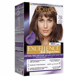 L'Oreal Excellence Ash Supreme Cool Pearl Blond Hair Dye - No. 7.12