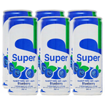 مشروب غازي بنكهة التوت الأزرق من سوبر