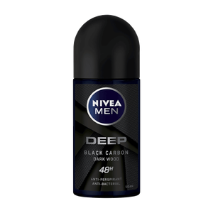 Nivea Deep Black Carbon Dark Wood Roll-On Deodorant - Men