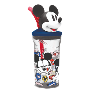 Stor Mickey Mouse 3D Figurine Water Bottle With Straw