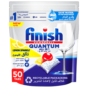 Finish Powerball Quantum Lemon Sparkle All In 1 Dishwasher Detergent Capsules