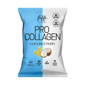 ذرة منفوخة مدعمة بالكولاجين النباتي بنكهة جوز الهند من برولايف