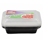 Food Storage Black Lid Microwaveable Container