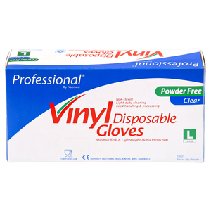 Professional Vinyl Disposable Gloves - Large