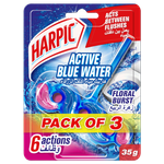 Harpic Active Blue Water Floral Burst Toilet Block
