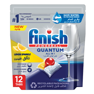 Finish Powerball Quantum Lemon Sparkle All In 1 Dishwasher Detergent Capsules