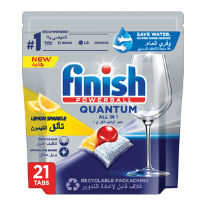 Finish Powerball Quantum Lemon Sparkle All In 1 Dishwasher Detergent Capsules