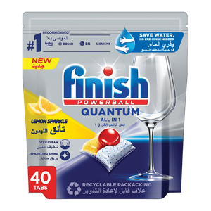 Finish Powerball Quantum Lemon Sparkle All In 1 Dishwasher Detergent Capsules
