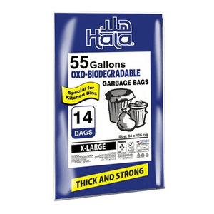Hala Biodegradable Garbage Bags - 55 Gallon