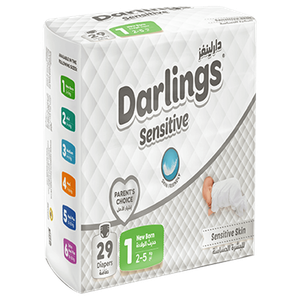 Darlings Sensitive Skin Size 1 New Born Diapers - (2-5 kg)