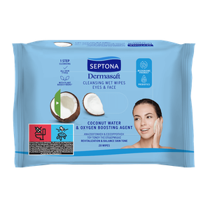 Septona Dermasoft Coconut Water & Oxygen Boosting Agent Cleansing Wet Wipes