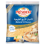 President Shredded Natural 4 Cheeses