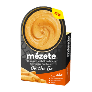 Mezete Fire Red Pepper Hummus With Breadsticks